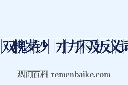 双槐岁钞·才力不及反义词是什么意思的图片